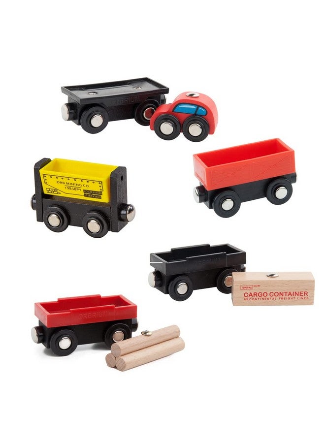 Toys 5 Cargo Train Car Set For Wooden Railway Fits Thomas The Tank Engine Chuggington Brio