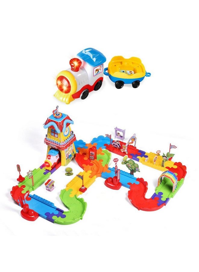 Toy Train Sets With Railway Tracks 189 Pcs Train Toys With Lights And Sounds 3D Puzzles Long Train Track For Boys Girls 234567 Years Old Birthday Train Toys Gift