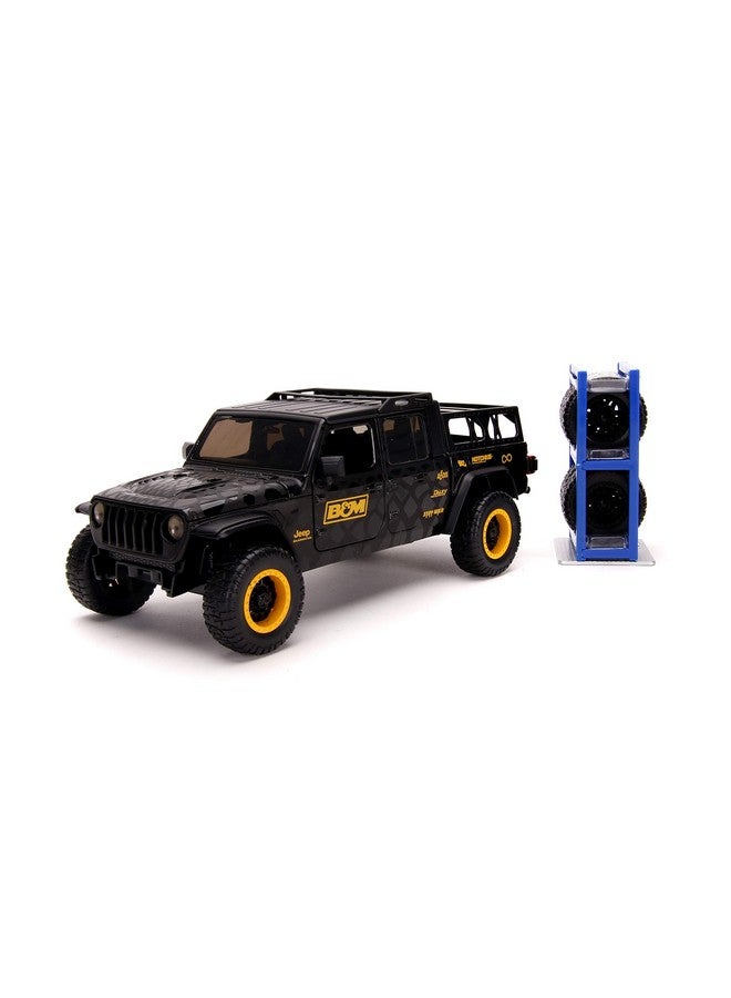 Just Trucks 1:24 2020 Jeep Gladiator With Rack Diecast Car Black B&M Toys For Kids And Adults