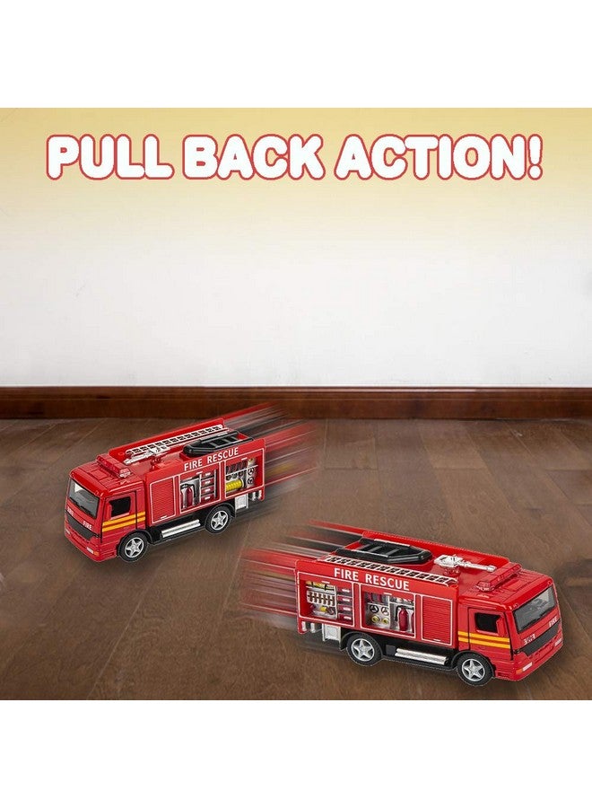 5 Inch Diecast Fire Engine Rescue Trucks Set Of 2 Diecast Toy Firetrucks With Pullback Mechanism Great Gift Idea For Boys And Girls