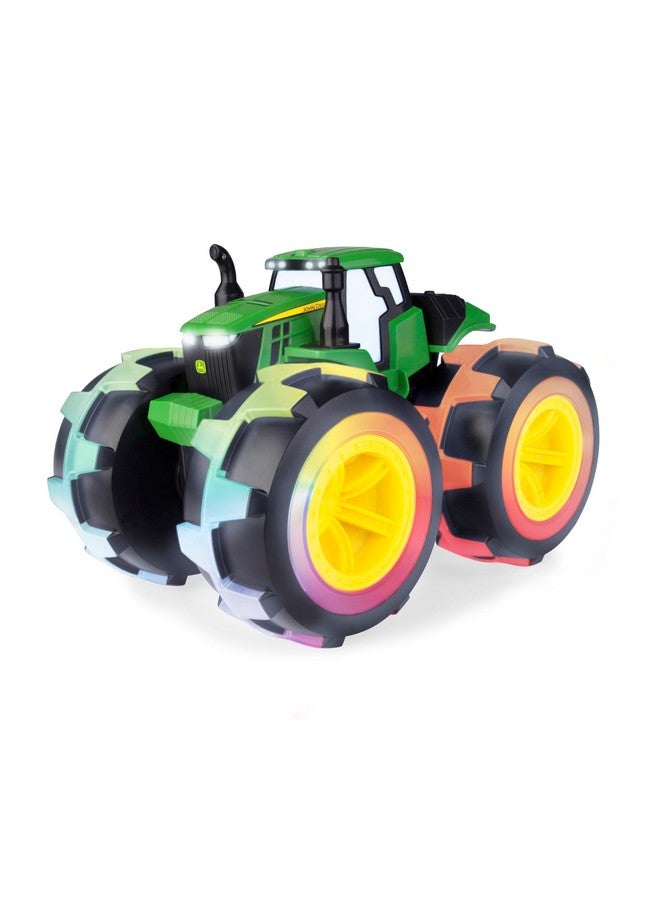 Monster Treads Lightning Wheels Light Up Tractor Deluxe John Deere Tractor Toys Light Up Monster Truck Tractor With Rainbow Lights And Sounds Medium