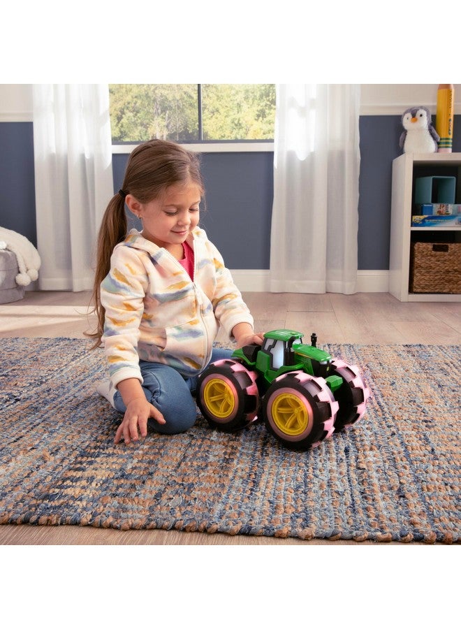 Monster Treads Lightning Wheels Light Up Tractor Deluxe John Deere Tractor Toys Light Up Monster Truck Tractor With Rainbow Lights And Sounds Medium