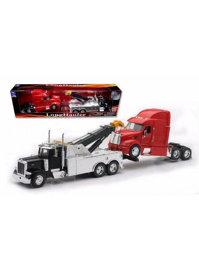 New Ray Ss12053 Toys 1: 32 Scale Peterbilt Tow Truck With Red Peterbilt Cab Semi Truck