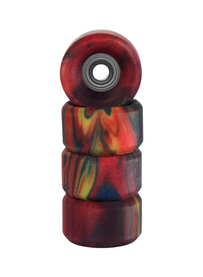 Apex 61D Urethane Fingerboard Wheels Slim Bowl Shaped 7.5Mm Diameter Abec9 Stealth Bearings Made In The Usa Tie Dye Swirl Colorway