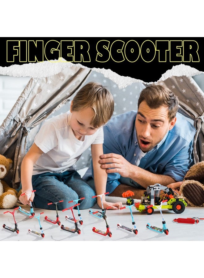 10 Pcs Finger Scooter Mini Two Wheel Finger Toys Tiny Fingerboard Scooters Multi Colored Finger Scooter For Party Favors Children Toys Finger Training With Removable Wheels(Simple Colorscool Style)