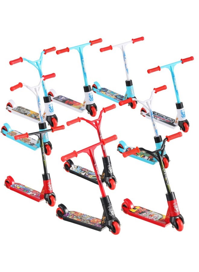 10 Pcs Finger Scooter Mini Two Wheel Finger Toys Tiny Fingerboard Scooters Multi Colored Finger Scooter For Party Favors Children Toys Finger Training With Removable Wheels(Simple Colorscool Style)