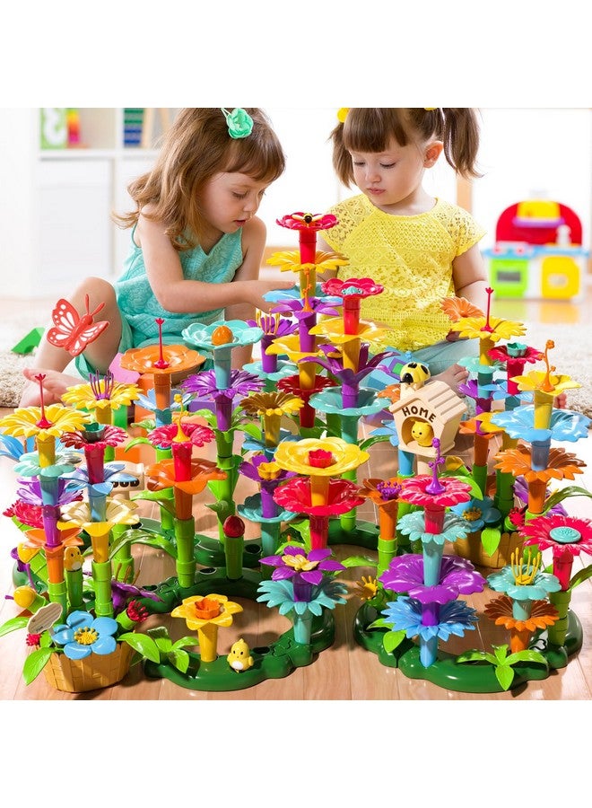 138 Pcs Educational Stem Toy And Preschool Garden Play Set For Kids Age 37 Flower Stacking Toys For Boys And Girls