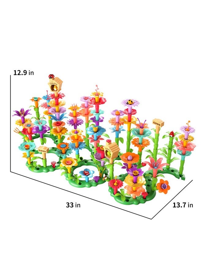 224 Pcs Flower Garden Building Toys For Girls Toys Educational Stem Toy And Preschool Garden Play Set For Toddlers 3 4 5 6 7 Year Old Kids Boys Girls Flower Stacking Toys For Kids Age 36