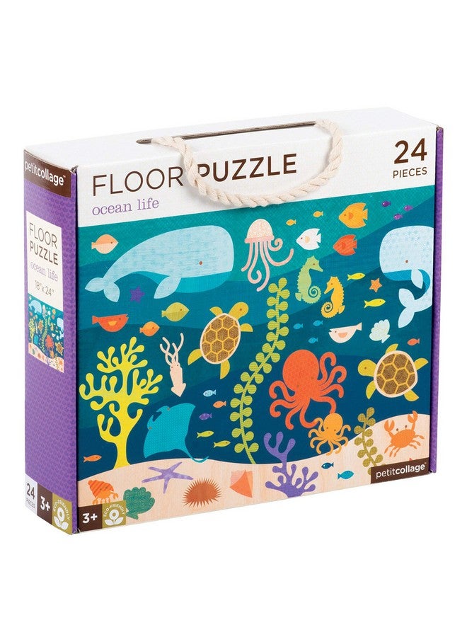 Floor Puzzle Ocean Life Friends 24Pieces Large Puzzle For Kids Completed Ocean Jigsaw Puzzle Measures 18” X 24” Makes A Great Gift Idea For Ages 3+