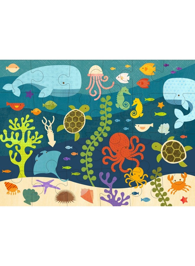 Floor Puzzle Ocean Life Friends 24Pieces Large Puzzle For Kids Completed Ocean Jigsaw Puzzle Measures 18” X 24” Makes A Great Gift Idea For Ages 3+