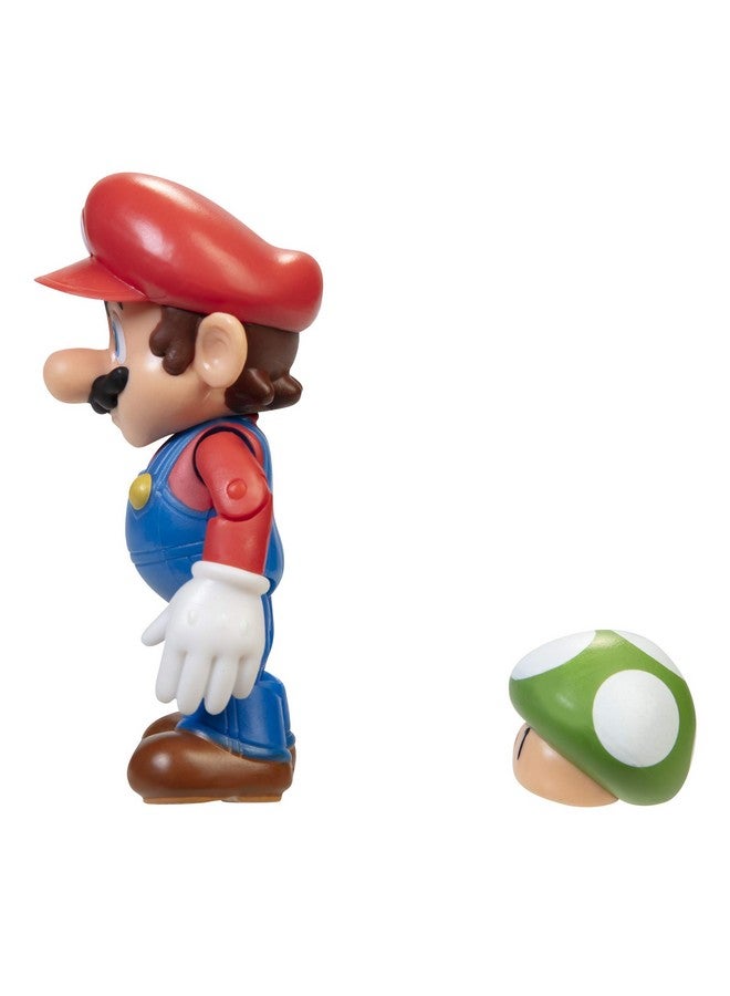 Action Figure 4 Inch Mario Collectible Toy With 1 Up Mushroom Accessory