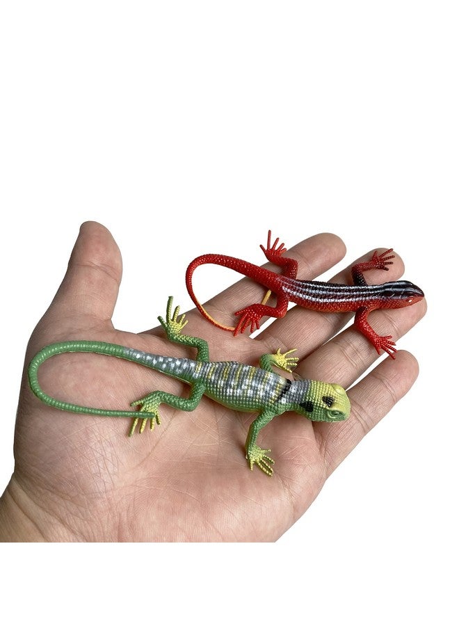 Plastic Lizard Toys Artificial Model Reptile Realistic Rubber Lizard Animal Figures For Halloween Party Decoration Practical Joke And Educational Toys 12Pcs