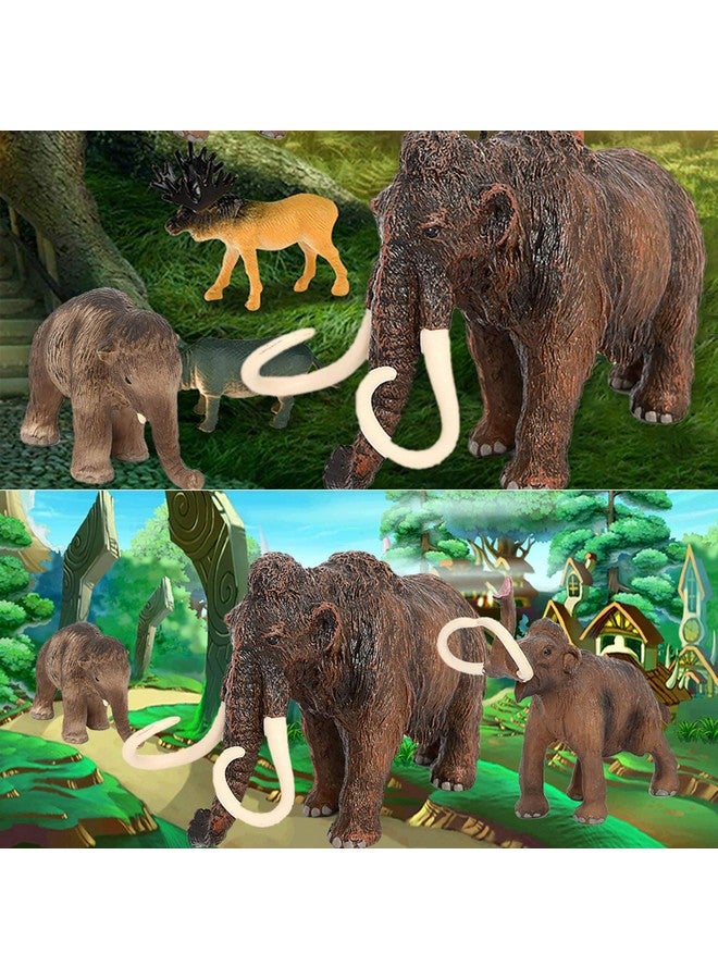 3Pcs Figurines Mammoth Family Toysrealistic Ancient Elephant Figurines Model Cake Toppers Playset Eduactional Toys Party Playset Toys Ideal Gift