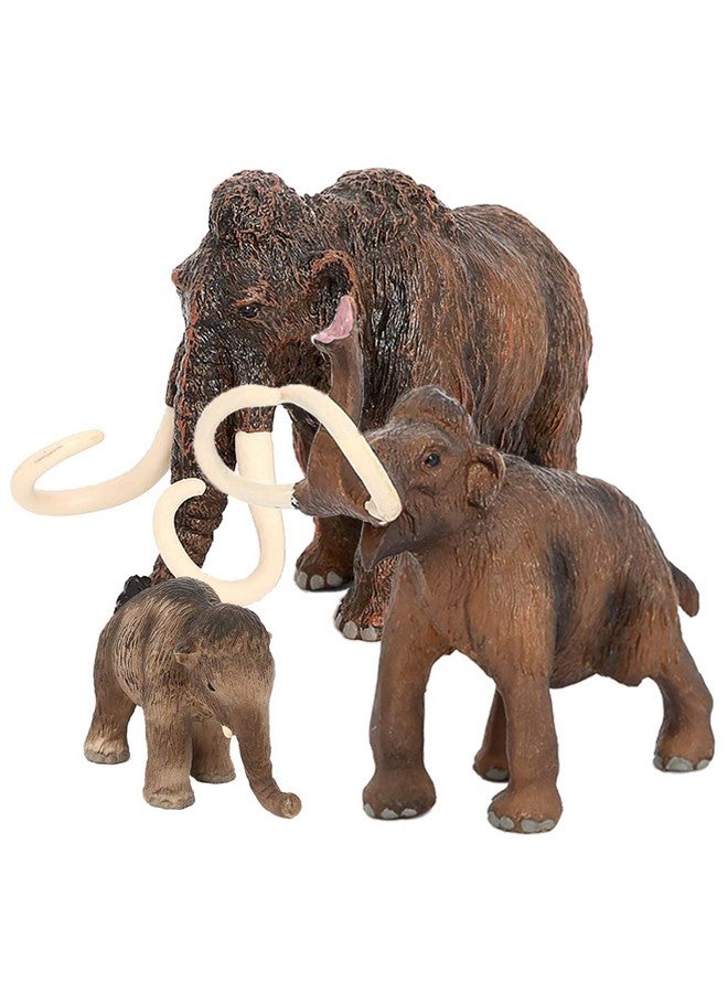 3Pcs Figurines Mammoth Family Toysrealistic Ancient Elephant Figurines Model Cake Toppers Playset Eduactional Toys Party Playset Toys Ideal Gift