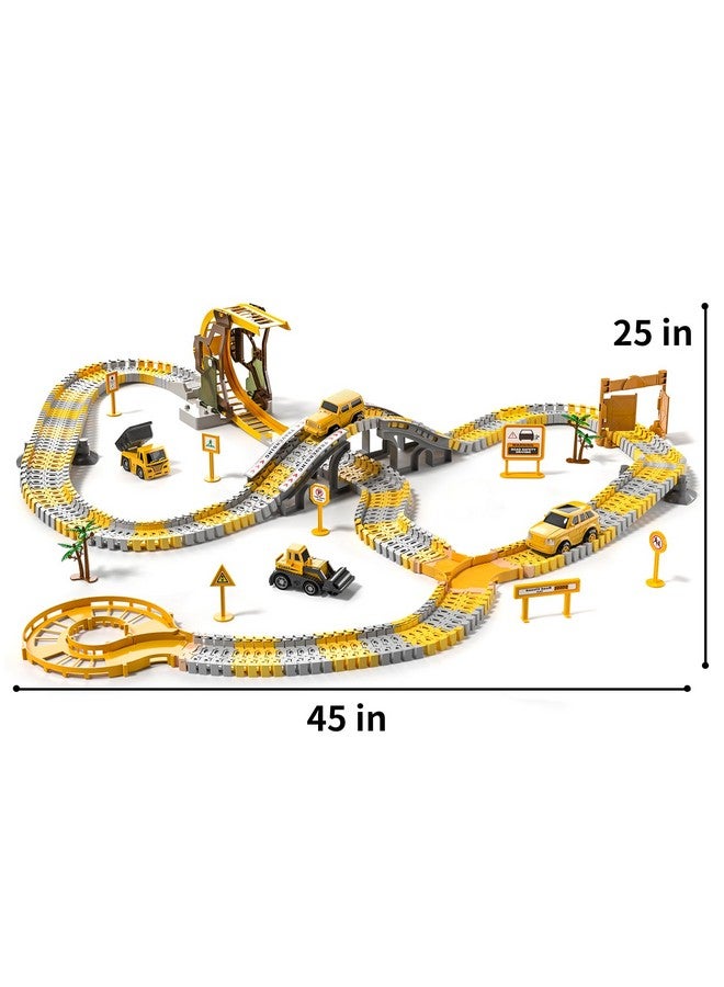 252Piece Construction Toy Race Track Set And 8 Cars For Kids Age 38 Flexible Tracks Best Gift For Boys And Girls