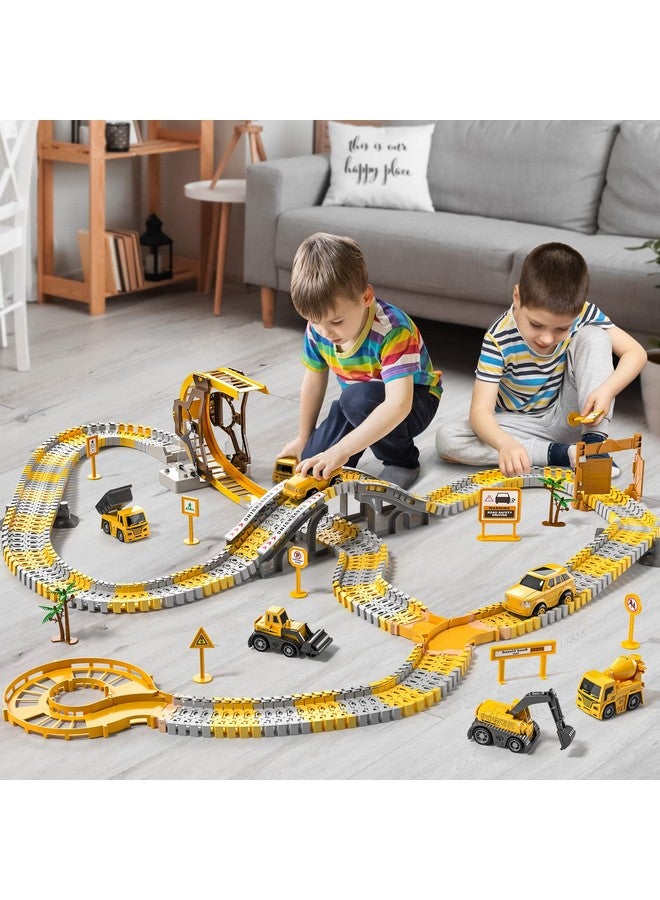 252Piece Construction Toy Race Track Set And 8 Cars For Kids Age 38 Flexible Tracks Best Gift For Boys And Girls