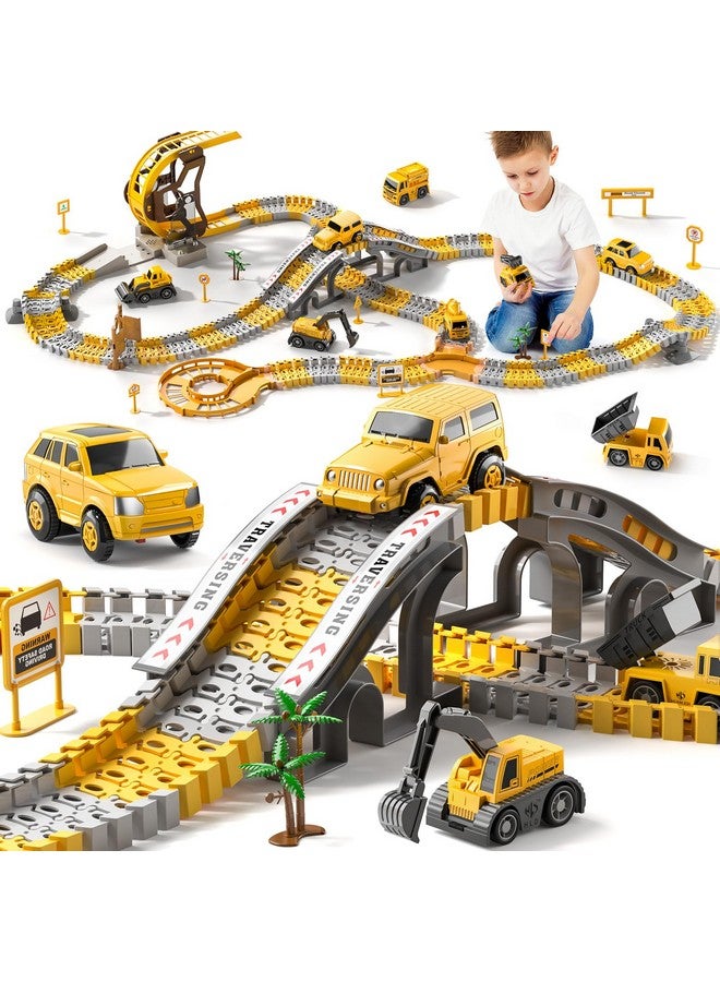 252Piece Construction Toy Race Track Set And 8 Cars For Kids Age 38 Flexible Tracks Best Gift For Boys And Girls