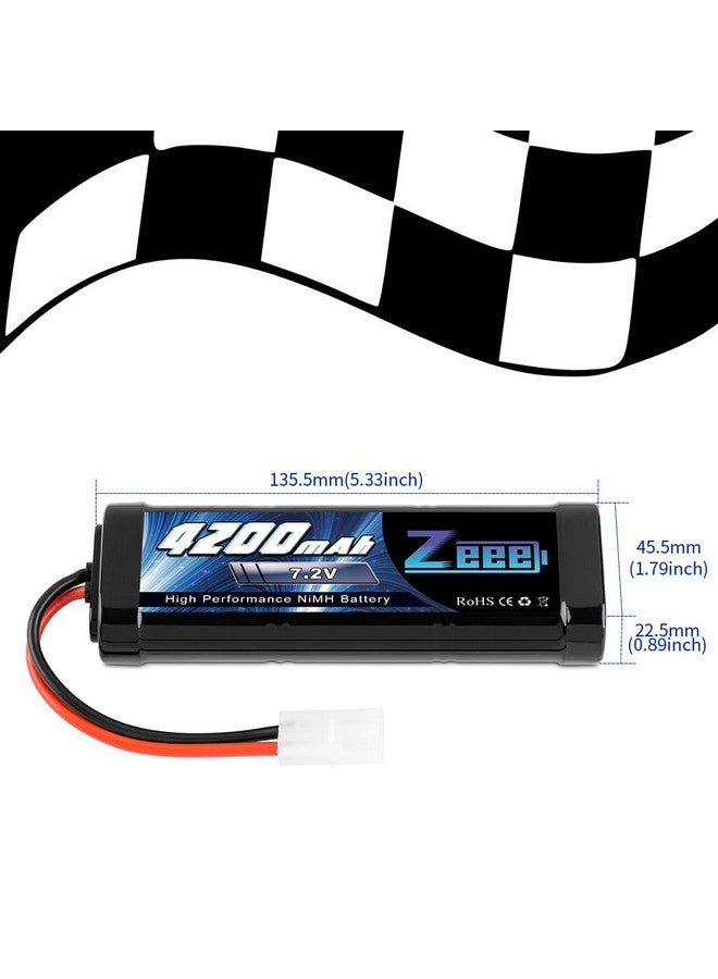 7.2V 4200Mah Nimh Battery With Tamiya Connector High Power For Rc Car Truck Associated Hpi Losi Kyosho Tamiya Hobby(2 Pack)