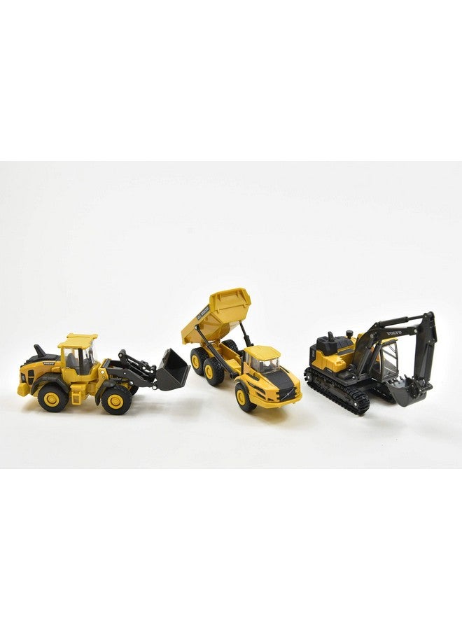 Newray Volvo Window Box 32095 Construction Equipment Set Of 3 Yellow