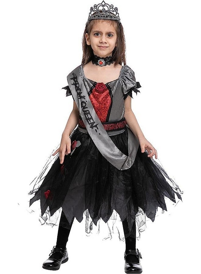 Halloween Child Girl Zombie Princess Costume Zombie Prom Queen Costume For Roleplaying Partym(810Yr)