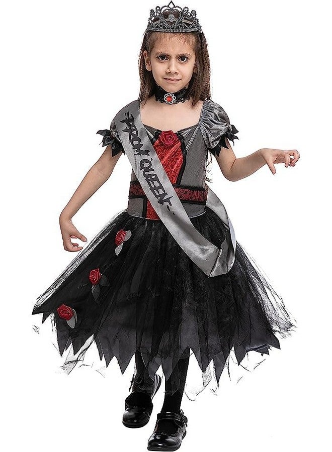 Halloween Child Girl Zombie Princess Costume Zombie Prom Queen Costume For Roleplaying Partym(810Yr)