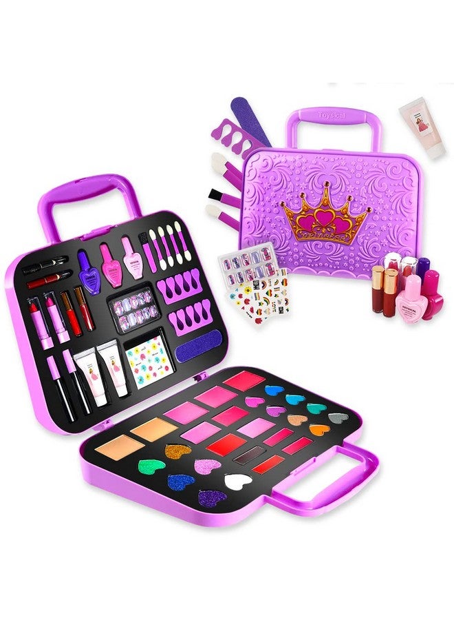 Makeup Kit For Girls 51 Pcs Pretend Makeup Set For Kids Real Makeup Toys For Girls Non Toxic Princess Toys For Girls Birthday Gift For 3 4 5 6 7 8 9 10 Years Old Children