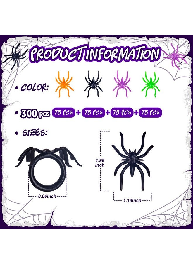 300Pcs Spider Rings Halloween Rings For Kids Party Favors 1.96’’ Plastic Spider Rings Bulk For Kids Costume Accessories Halloween Party Decorations Supplier