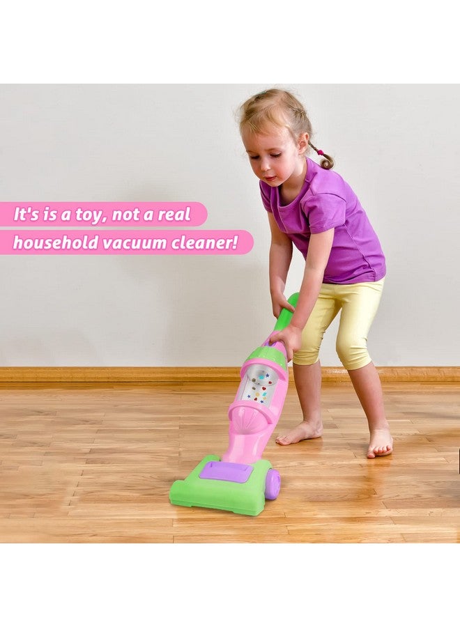 Kids Vacuum Cleaner Toy For Toddler Pink Toy Vacuum Cleaner With Light & Realistic Sounds Pretend Role Play Household House Keeping Kids Cleaning Set Playing Learning Toys For Children Girls Boys