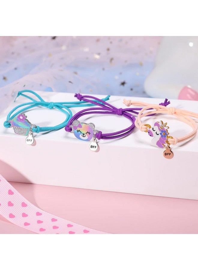 Girls Bracelets For Kids 10 Pcs Friendship Bracelet Jewelry Unicorn Animal Pendant Teen Toddler Baby Adjustable Multicolor Woven Pretend Play Bracelet Bulk Bracelet