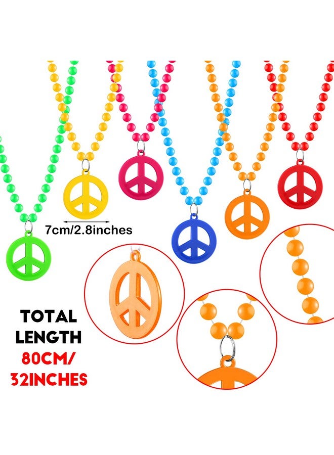 Peace Sign Necklace Hippie Necklaces Hippie Jewelry Set Peace Sign Necklaces Costume Hippie Costume For 60S Or 70S (24)