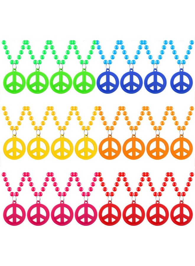 Peace Sign Necklace Hippie Necklaces Hippie Jewelry Set Peace Sign Necklaces Costume Hippie Costume For 60S Or 70S (24)