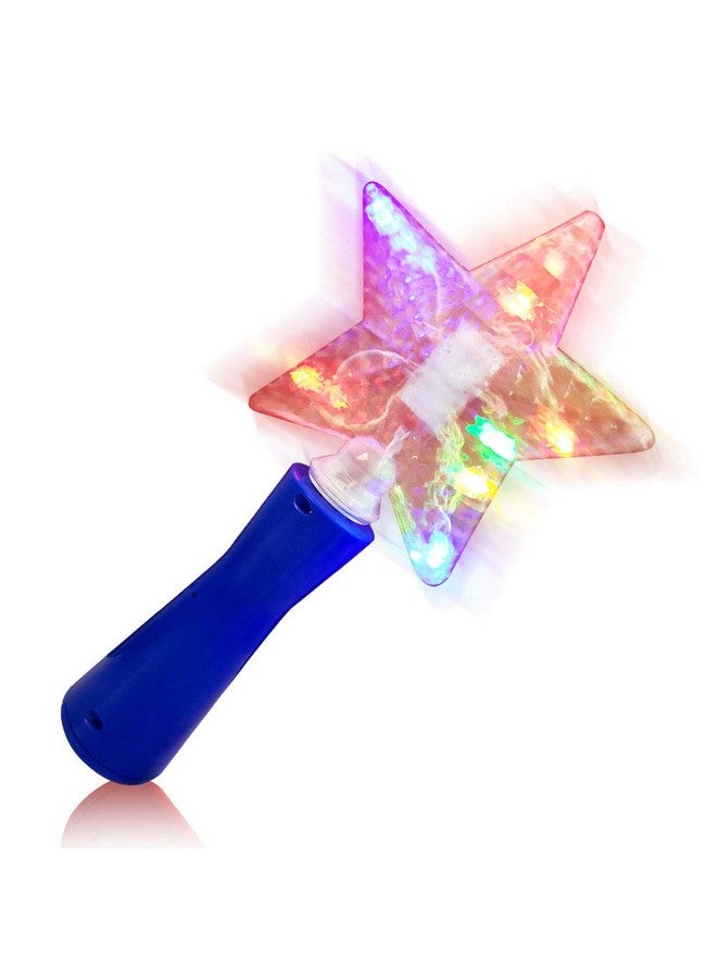 10 Inch Light Up Star Magic Wand For Kids Magical Fairy Princess Costume Prop Toy For Girls Multicolor Flashing Leds Batteries Included Blue