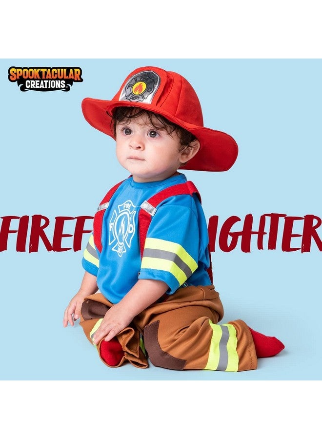 Baby Unisex Mini Firefighter Costume Fireman Costume For Toddler Boys Girls Infants Halloween Event School Dress Up Party (1824 Months)