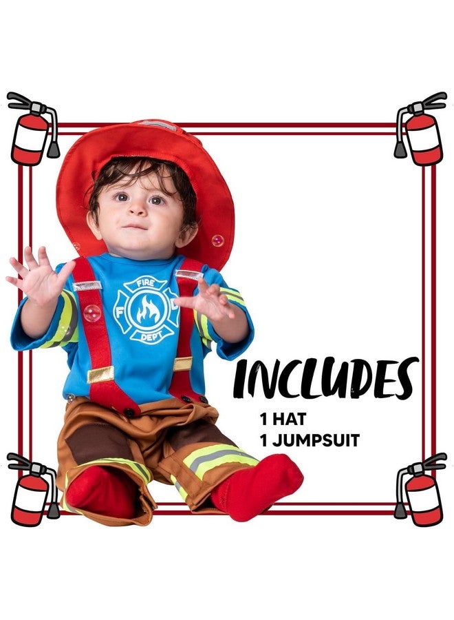 Baby Unisex Mini Firefighter Costume Fireman Costume For Toddler Boys Girls Infants Halloween Event School Dress Up Party (1824 Months)