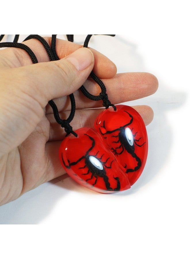 Sp2212 Heart Necklace Red/Black