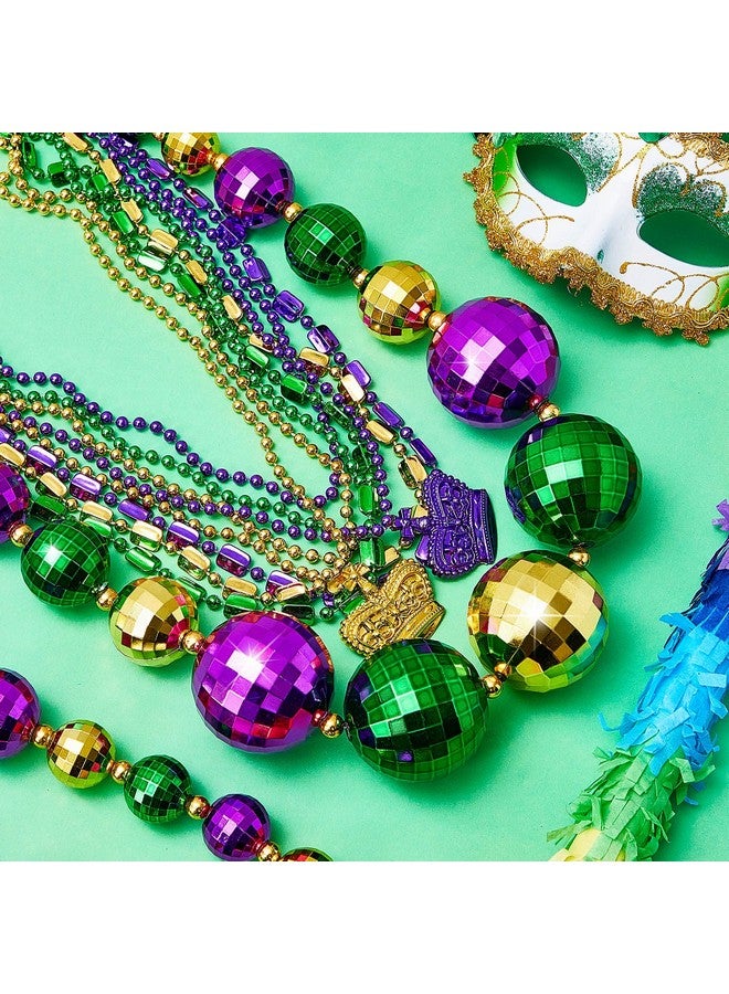 2 Set 50 Jumbo Ball Mardi Gras Beads Necklaces And Assorted Costume Necklace Metallic Beaded Necklace Party Mardi Gras Decoration For Festival Parades Celebrations Carnival (Classic)