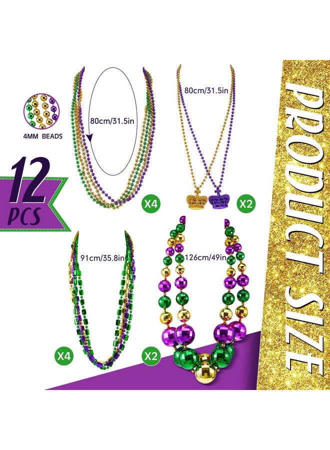 2 Set 50 Jumbo Ball Mardi Gras Beads Necklaces And Assorted Costume Necklace Metallic Beaded Necklace Party Mardi Gras Decoration For Festival Parades Celebrations Carnival (Classic)