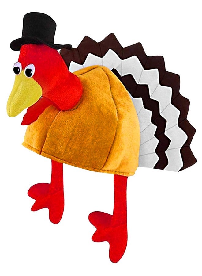 Plush Thanksgiving Turkey Hat With Head Legs And Tail Fancy Dress Accessory Thanksgiving Costume Party