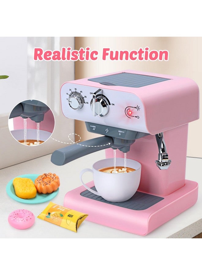 Toy Coffee Set Kids Coffee Maker Toy With Sound & Light Realistic Steam Play Kitchen Set With Play Food Toddler Play Kitchen Accessories Gift For Girls And Boys