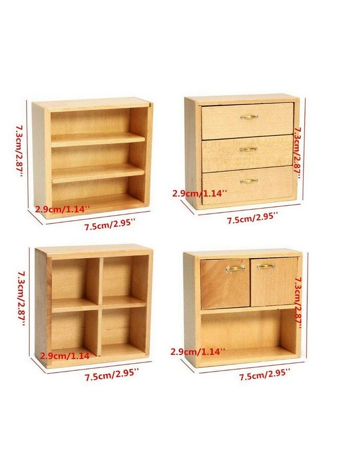 1:12 Dollhouse Miniature Furniture Accessories Wooden Cabinet Cupboard Closet Various Styles Of Furniture 4 Part Set Arbitrary Placement