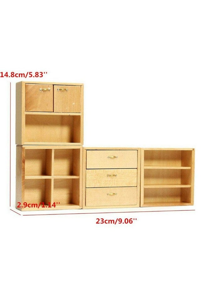 1:12 Dollhouse Miniature Furniture Accessories Wooden Cabinet Cupboard Closet Various Styles Of Furniture 4 Part Set Arbitrary Placement