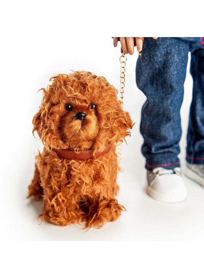 18 Inch Doll Pets Labradoodle Puppy Dog Pet Friend With Leash And Collar Compatible For Use With American Girl Dolls