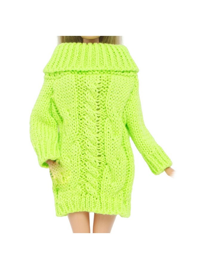Winter Turtleneck Sweater Clothes For 11.5 Inch Girl Doll Accessories (Fluorescent Green)