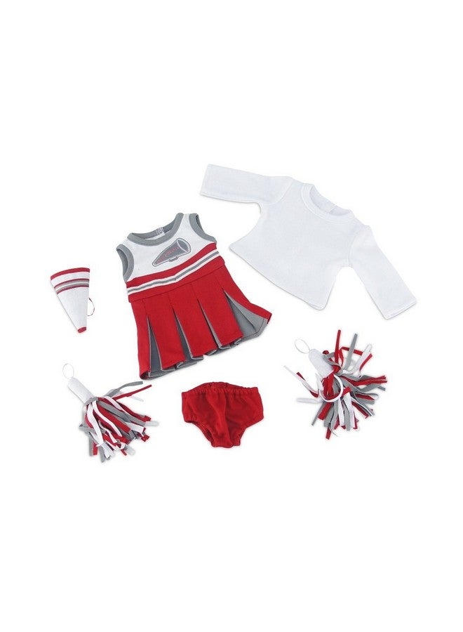 18 Inch Doll Clothes Accessory Gift Play Set Scarlet And Grey Cheer Cheerleader 18 Doll Outfit Includes Dress Tshirt Tee And Fun Accessories Made To Fit Most 18 Dolls