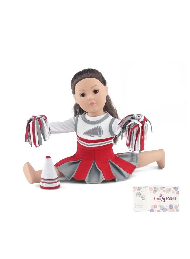 18 Inch Doll Clothes Accessory Gift Play Set Scarlet And Grey Cheer Cheerleader 18 Doll Outfit Includes Dress Tshirt Tee And Fun Accessories Made To Fit Most 18 Dolls