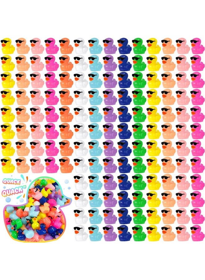 Mini Resin Duck With Sunglasses Tiny Ducks Bulk Tiny Colorful Duck Figures Miniature Dollhouse Accessories Diy Craft Toys For Birthday Gift Micro Fairy Landscape Aquarium Potted (250 Pcs)