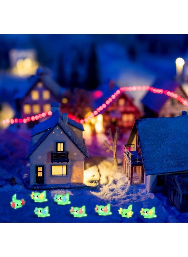 24 Pcs Luminous Mini Resin Axolotl Charm Axolotl Tiny Animal Figurine Axolotl Charm Tiny Resin Animals For Diy Landscape Garden Dollhouse Birthday Party Decoration Ornament 8 Colors