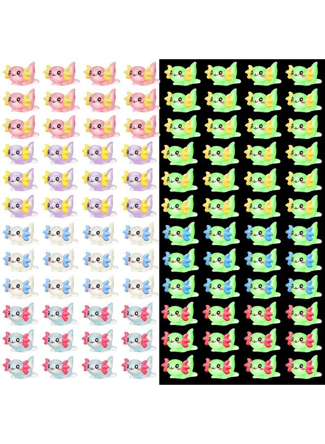 24 Pcs Luminous Mini Resin Axolotl Charm Axolotl Tiny Animal Figurine Axolotl Charm Tiny Resin Animals For Diy Landscape Garden Dollhouse Birthday Party Decoration Ornament 8 Colors