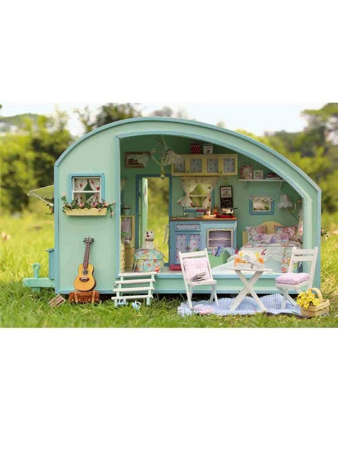 Wooden Dollhouse Miniature With Furniture Diy Dollhouse Kit Diy House Kit Tiny House Kit With Voice Control And Music Movement 1:18 Scale Creative Room Idea(Time Travel)