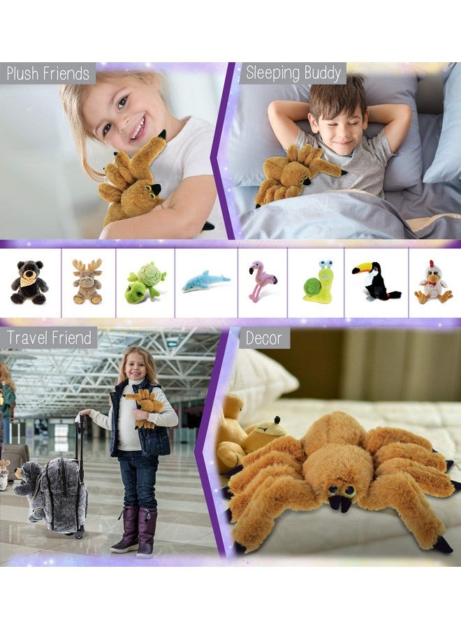 Dollibu Plush Spider Stuffed Animal Soft Huggable Brown Spider Adorable Playtime Plush Toy Cute Desert Animals Cuddle Gift For Kids & Adults 11 Inch